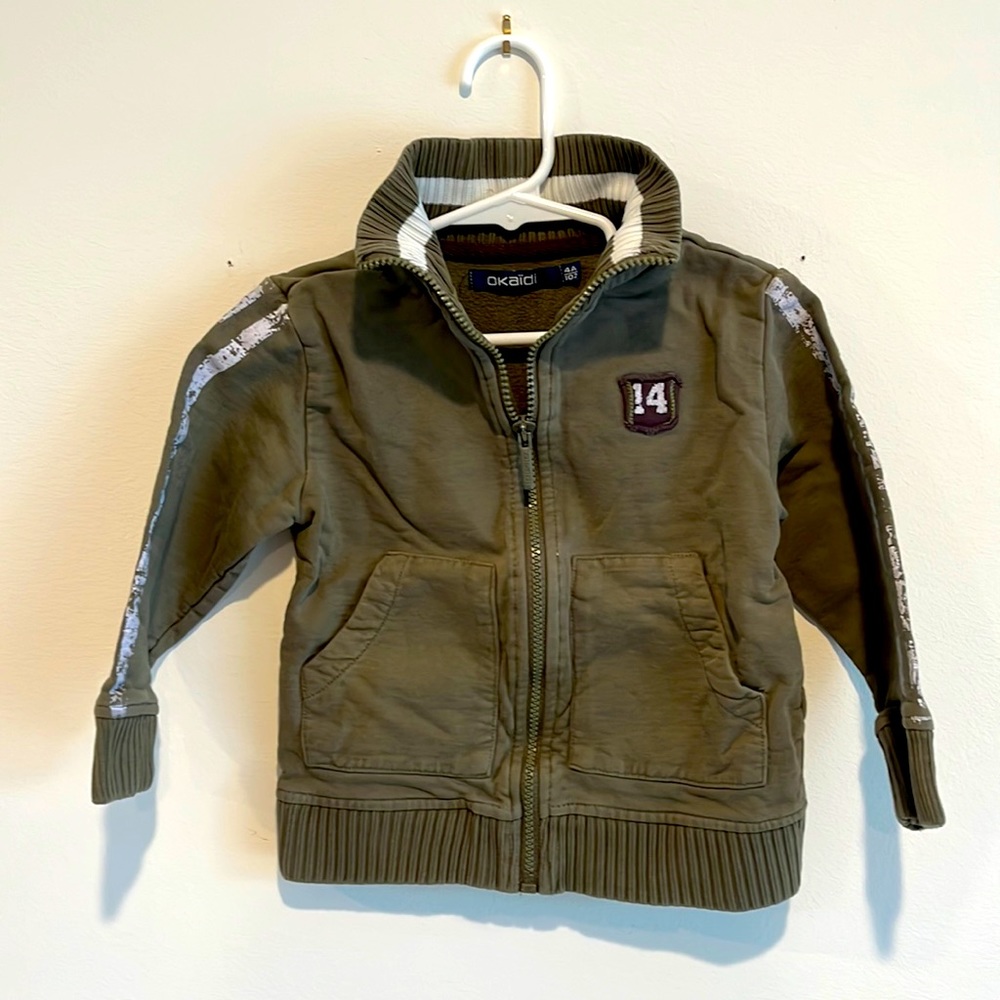 Okaidi 4t boys jacket - olive or army green